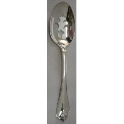 Oneida King James Silverplate Pierced Serving Spoon